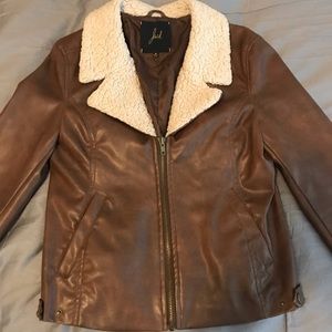 Jack by BB Dakota Brown Jacket with Sherpa trim